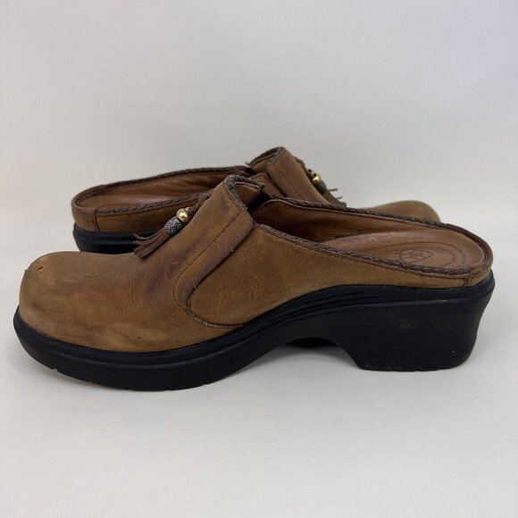 Ariat Mendocino Brown Leather Mules Women's Size 6 B - Picture 5 of 8